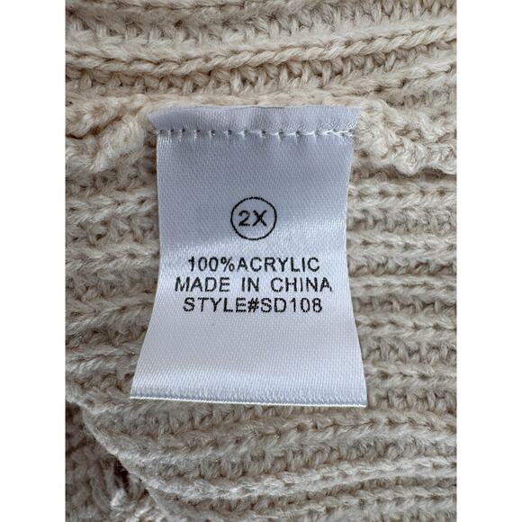 Fashion Nova Sweater Dress Plus Sz 2X One Shoulder Sexy Grunge Distressed Club - Picture 15 of 16